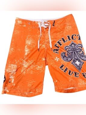 Affliction Men’s Orange Board Shorts
